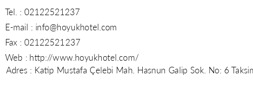 Hyk Hotel telefon numaralar, faks, e-mail, posta adresi ve iletiim bilgileri